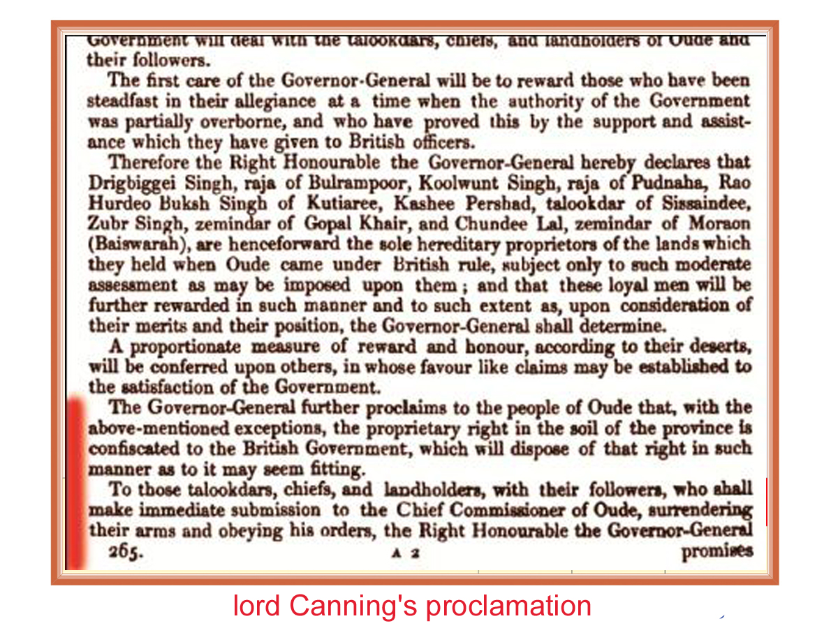 lord Canning's proclamation